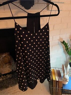 EXPRESS Black Polka Dot Spaghetti Strap tank